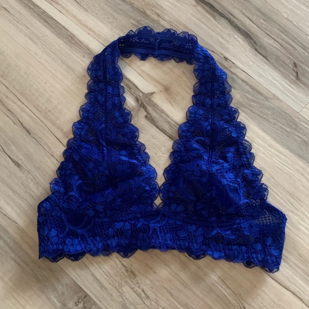 Free People Blue Lace Bralette - Size XS